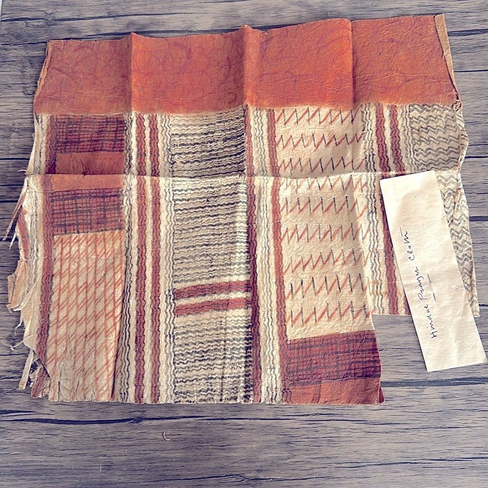 Antique Hindu Prayer Cloths in Handmade Box